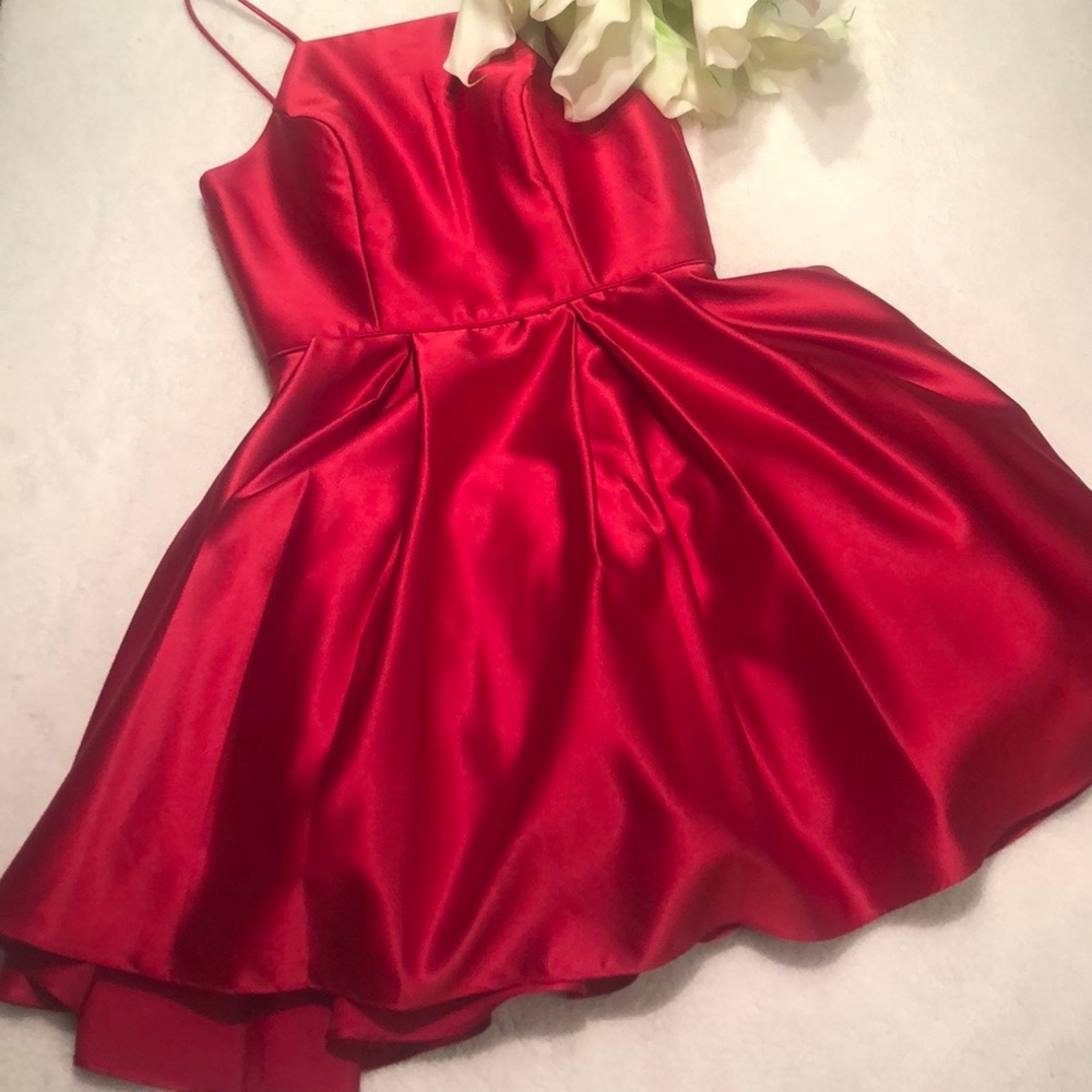 BETSY AND ADAM RED COCKTAIL DRESS